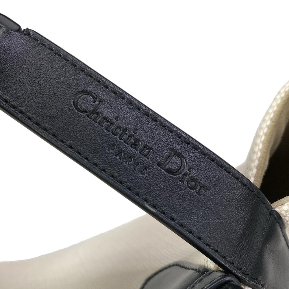 Christian Dior DIOR/ChristianDior Toujours Tote Bag Cream Black Canvas Leather - Picture 12 of 16